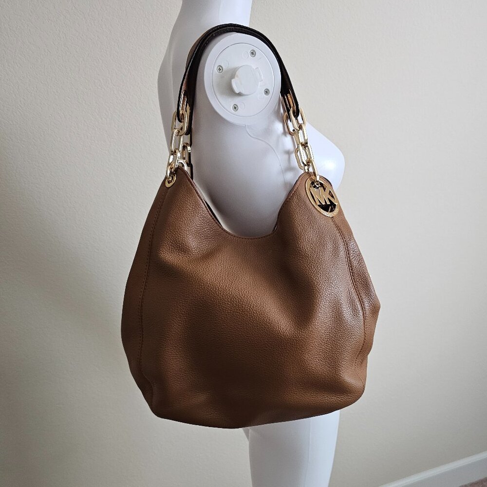 MICHAEL KORS brown fulton large shoulder bag pebble leather - Picture 4 of 8